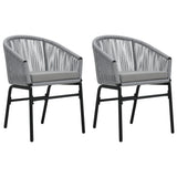 vidaXL 2X Chaises de Jardin Chaises de Terrasse Chaises de Patio Chaises d'Extérieur Sièges d'Extérieur Meuble de Jardin Anthracite Rotin PE