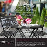 KESSER® Bistroset Set de 3 pièces table de bistrot avec 2 chaises pliantes - Ensemble de meubles de balcon - Ensemble de jardin - Ensemble de meubles de jardin - En métal - Noir