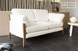 pib Canapé Vintage Ariston Blanc - Bois Massif, Grand Confort d'assise, Matériaux Nobles, Finition Vernie | L'élégance d'un canapé scandinave au Design Vintage - Blanc Creme (L167 x H83 x P91 cm)