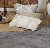 Pirouette Coussin Macrame en Coton Blanc Casse 30 x 50 cm Bobo