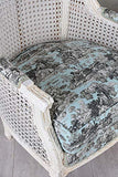 Palazzo Cat0678b62 Fauteuil baroque en toile de jouy Blanc