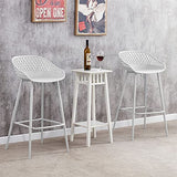 IDIMEX Lot de 2 tabourets de Bar IREK Chaise Haute pour Cuisine ou comptoir au Design Retro avec accoudoirs, en Plastique et métal Blancs, Hauteur d'assise 75 cm