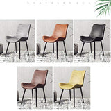 Générique Chaises de Salle à Manger Chaises de Salon de Loisirs Chaise d'invité de Club de Salle à Manger Rembourrée, avec Pieds en Métal Noir et Siège en Similicuir Marron