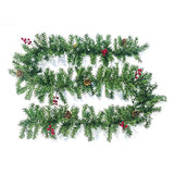 aheadad Guirlande de Noël Artificielle Décorations Noël Guirlande Noël Vert en Rotin Portes Et Fenêtres Pomme Pin Décoration Artificielle Couronne Cheminée Arbre Noël Décoration