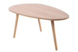 CLP Table Basse Herning I Table d'Appoint Design Plateau Élégant en MDF I 3 Pieds en Bois de Caoutchouc I Couleur : Nature, 120 cm