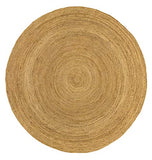 HAMID Tapis Jute Naturel - Alhambra Rond Tapis 100% Fibre de Jute (Naturel, 200x200cm)