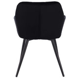 WOLTU Lot de 2 Chaises de Salle à Manger avec accoudoirs, Chaise de Salon Structure en métal et Assise en Velours,Noir BH93sz-2