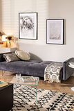SKLUM Canapé Inclinable 3 Places en Velours Jehrd Graphite