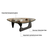 LOGAUT Table Basse en Verre Triangulaire, Table Basse Moderne, Table Basse Moderne du Milieu du Siècle, Petite Table Basse en Verre, pour Salon, Patio