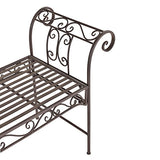 [en.casa] Banc de Jardin Vintage Meuble Design Solide pour Usage Extérieur Métal 70 x 147 x 46 cm Bronze