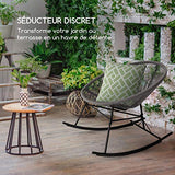 blumfeldt Roqueta Chaise à Bascule - Retro-Design, Housse en Maille de 4mm, Matériau du Cadre: Acier thermolaqué, résistant aux intempéries, Gris