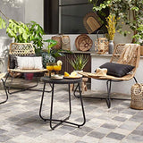 Oviala Lot de 2 fauteuils de Jardin en résine tressée