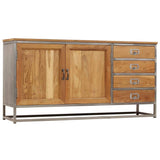vidaXL Buffet Teck Recyclé et Acier Vaisselier Bahut Commode Rangement