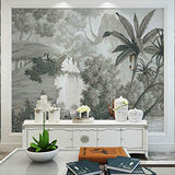 YFXGSTLI Tropical Feuilles De Banane Murale Papier Peint Paysage pour Salon Salle D'Étude Photo Papier Peint Peintures Murales W350xH256cm