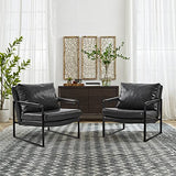 Zouron Fauteuil de Salon Vintage en Similicuir, Fauteuil Relax Confortable avec Pieds en Métal, Fauteuil Chambre Industriel, Gris