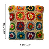 dedepeng Housse de coussin en crochet faite à la main - 45 x 45 cm - Carré - Pour la maison, la chambre à coucher, le bureau - Décorative