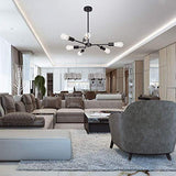 Pendentif Lumière Moderne Noire Satellite Suspension Industrielle Métal Lampe Suspensions Salle à Manger Lustre-6 Lumière