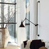 Applique murale réglable industrielle,bras oscillant de levage long pôle lampe de lecture de chevet pour chambre à coucher E27 Vintage applique murale intérieure avec prise et interrupteur, rouge