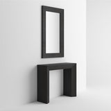 Mobili Fiver, Miroir Mural rectangulaire, Cadre Frêne Noir, Giuditta 110, 110 x 65 x 3,5 cm, Mélaminé/Verre, Made in Italy