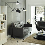 MZXUN Nordic DaWn Spider Serge Mouille Lampadaire à LED pour chambre à coucher Style industriel Simple Salon Couleur de l'abat-jour : 3 têtes Noir