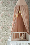 ESTAhome papier peint fleurs vintage sable beige et vieux rose - 139418-50 x 900 cm