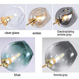 CCSUN Nordique Boule En Verre Spoutnik Lustres, Antique Ramification Lampe Suspension Globe Réglable Verre Soufflé Abat-jour En Verre E27 Fer Forgé Antique Lustres-galvanoplastie Gris Fumée 9-lumières