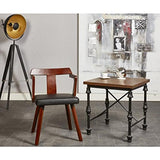Chaise Contemporain,pied et dossier bois finition noyer, Noir, 48cm x 42cm x 73cm