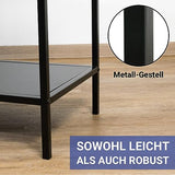 WENKO Console Meuble Style Industriel, Petite Console étroite, Meuble entrée - Bureau d'appoint, 3 Plateaux de Rangement, métal - MDF, L100xH80xL35 cm, Noir