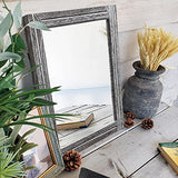 AAZZKANG Miroir mural rustique avec cadre en bois 50 x 40 cm rectangulaire décoratif pour chambre à coucher, salle de bain, miroir de ferme