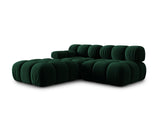 MICADONI Canapé Modulable Droit en Velours, Bellis, 4 Places, Vert Bouteille, 282x94x63 Fabriqué en Europe
