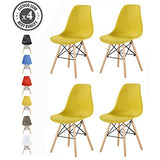 Lot de 4 chaises au Design Moderne de Style scandinave, Lia par MCC (Jaune)