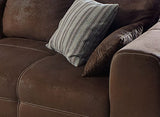 Cavadore Mavericco Grand Canapé avec Coussins de Dossier et Coussins Décoratifs, Revêtement en Microfibre Antik, Aspect Cuir Vieilli, 287 x 69 x 108 cm, Marron