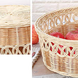 Rotin tissé Panier de Stockage, Corbeille de Fruits Snack Panier Corbeille à Pain, utilisé dans la Chambre Bureau Cuisine (Couleur : Natural, Taille : L)