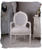 ROYAL MÉDAILLON FAUTEUIL LOUIS XVI STYLE FILET BLANC PALAZZO EN EXCLUSIVITÉ