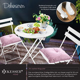 KESSER® Bistroset Set de 3 pièces table de bistrot avec 2 chaises pliantes - Ensemble de meubles de balcon - Meuble de jardin - Ensemble de meubles de jardin - En métal - Blanc