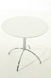 CLP Table de Bistro Ronde MARVILLE Ø 80 cm Hauteur de 75 cm Piètement en Métal Stable I Plateau de Table en Bois MDF I Table de Terrasse et Balcon Ronde Blanc