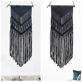 shangji Tenture Murale en macramé, décoration Murale tissée Boho Chic, Art Mural Tapisserie Noir et Blanc pour Appartement, décoration de dortoir (Noir x 1)