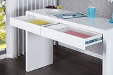 DuNord Bureau Design Blanc Brillant 120 cm