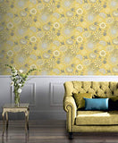 Arthouse 676206 vintage Bloom papier mural/revêtements, Jaune, taille unique