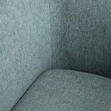 AltoBuy Marvel - Fauteuil Club Tissu Bleu Clair Pieds Bois