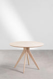 SKLUM Table à Manger Ronde en Bois (Ø100 cm) Sekiz Marron Cendré