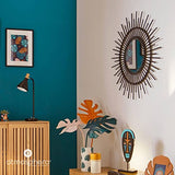 Atmosphera - Miroir en rotin Soleil D 76 cm Coloris Noir