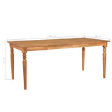 vidaXL Bois d'Acacia Massif Table de Salle à Manger Repas Jardin Terrasse