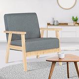 IDMarket - Fauteuil scandinave Anders en Tissu Gris Anthracite
