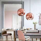 Huahan Haituo Abat-jour Moderne Cuivre Miroir Lustre Boule Suspension globe en Chrome avec fil 120CM,Diamètre (Cuivre, 15cm)