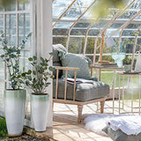 Tousmesmeubles Fauteuil Bois/Tissu Vert Olive - TORUN - L 84 x l 84 x H 80 - Neuf