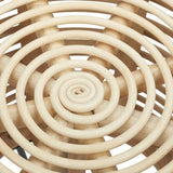Relaxdays 10021509_126 rotin, Pouf Rond, Tabouret Design, Repose, Fauteuil tressé 4 Pieds, Nature, 44x40x40