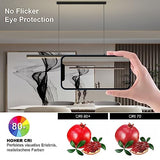 Suspension Luminaire LED moderne, luminaire suspension Noir Design Linéaire Dimmable avec télécommande, luminaire suspendu Réglable 32W pour Salle à Manger Salon Îlot de Cuisine Bureau, 80cm