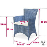 Rotin Design Fauteuil ROSAS Bleu en Osier fitrit