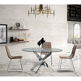 Tousmesmeubles Table de Repas Ronde 120 cm - FAXOU - L 120 x l 120 x H 76 - Neuf